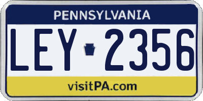 PA license plate LEY2356