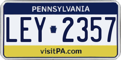 PA license plate LEY2357
