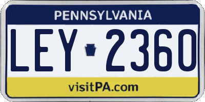 PA license plate LEY2360