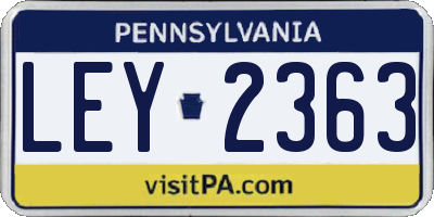 PA license plate LEY2363