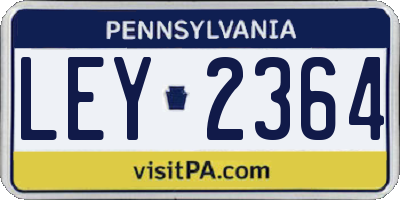 PA license plate LEY2364