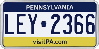 PA license plate LEY2366