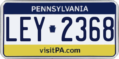 PA license plate LEY2368