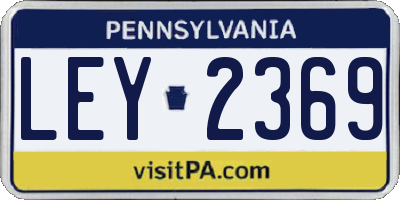 PA license plate LEY2369