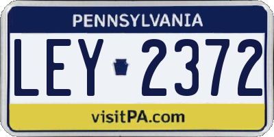 PA license plate LEY2372