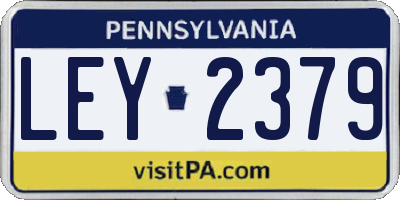 PA license plate LEY2379