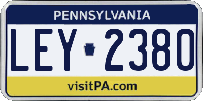 PA license plate LEY2380