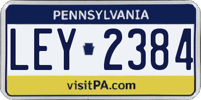 PA license plate LEY2384