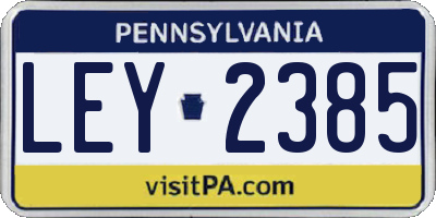 PA license plate LEY2385