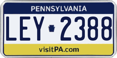 PA license plate LEY2388