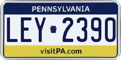 PA license plate LEY2390