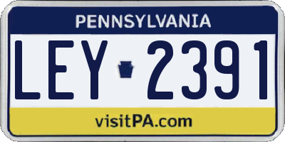 PA license plate LEY2391