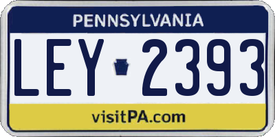 PA license plate LEY2393