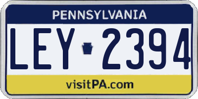 PA license plate LEY2394
