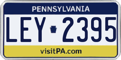 PA license plate LEY2395