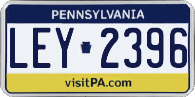 PA license plate LEY2396