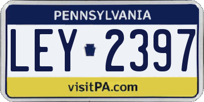 PA license plate LEY2397