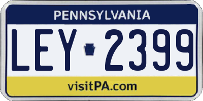 PA license plate LEY2399