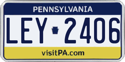 PA license plate LEY2406