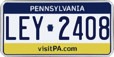 PA license plate LEY2408