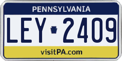 PA license plate LEY2409