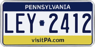 PA license plate LEY2412
