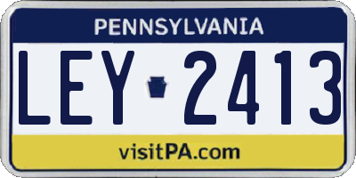 PA license plate LEY2413
