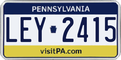 PA license plate LEY2415