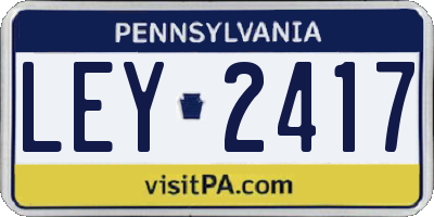 PA license plate LEY2417