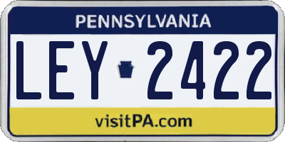 PA license plate LEY2422