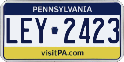 PA license plate LEY2423