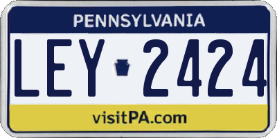 PA license plate LEY2424
