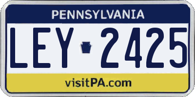PA license plate LEY2425