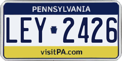 PA license plate LEY2426