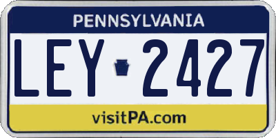 PA license plate LEY2427