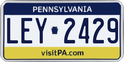 PA license plate LEY2429