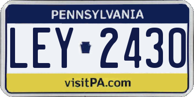 PA license plate LEY2430