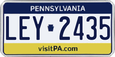 PA license plate LEY2435