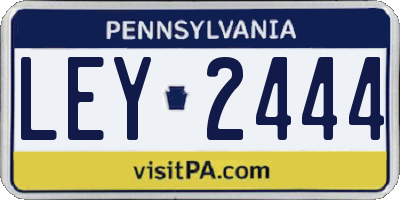 PA license plate LEY2444
