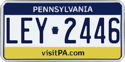 PA license plate LEY2446