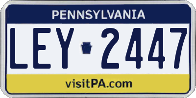PA license plate LEY2447
