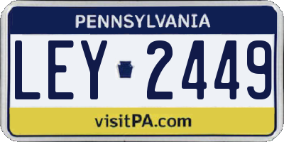 PA license plate LEY2449