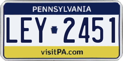 PA license plate LEY2451