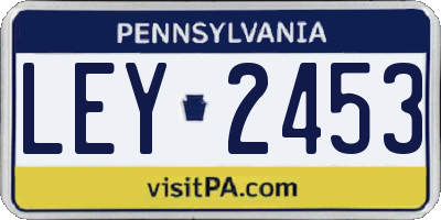 PA license plate LEY2453