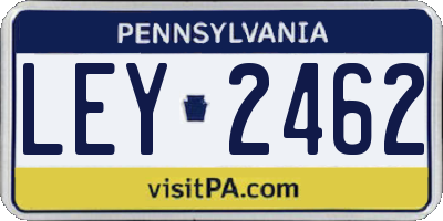 PA license plate LEY2462