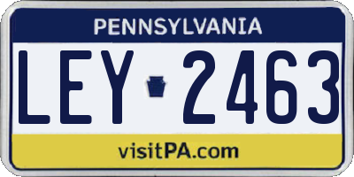 PA license plate LEY2463