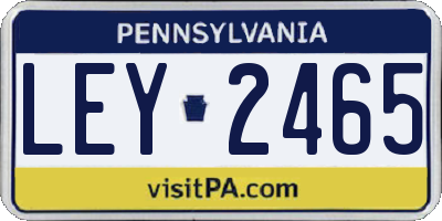 PA license plate LEY2465