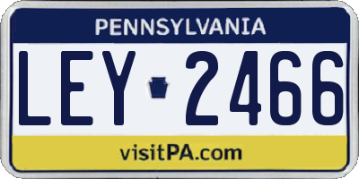 PA license plate LEY2466