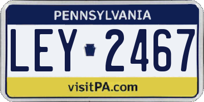 PA license plate LEY2467