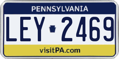 PA license plate LEY2469